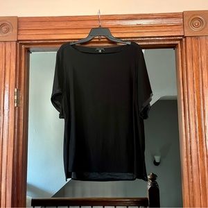 Universal Standard size XS | Rory Luxe Twill Boatneck Top in Black